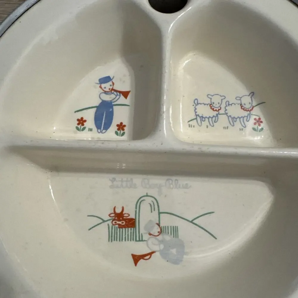 1940s Excello Food Warming Dish Little Boy Blue